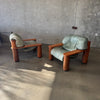 Leather + Palmwood Pair Of Lounge Chairs By Pacific Green Product Image