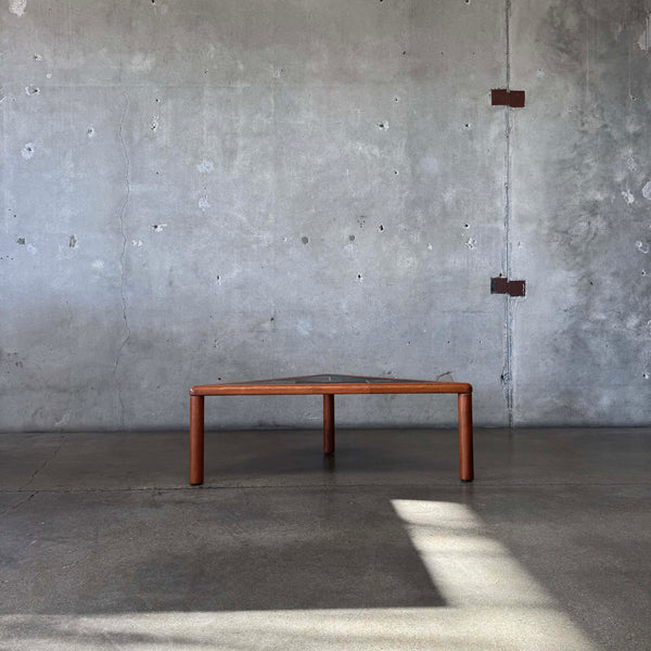 Teak + Slate Corner Table/ Coffee Table By Hasleu, Denmark 1970s. Product Image