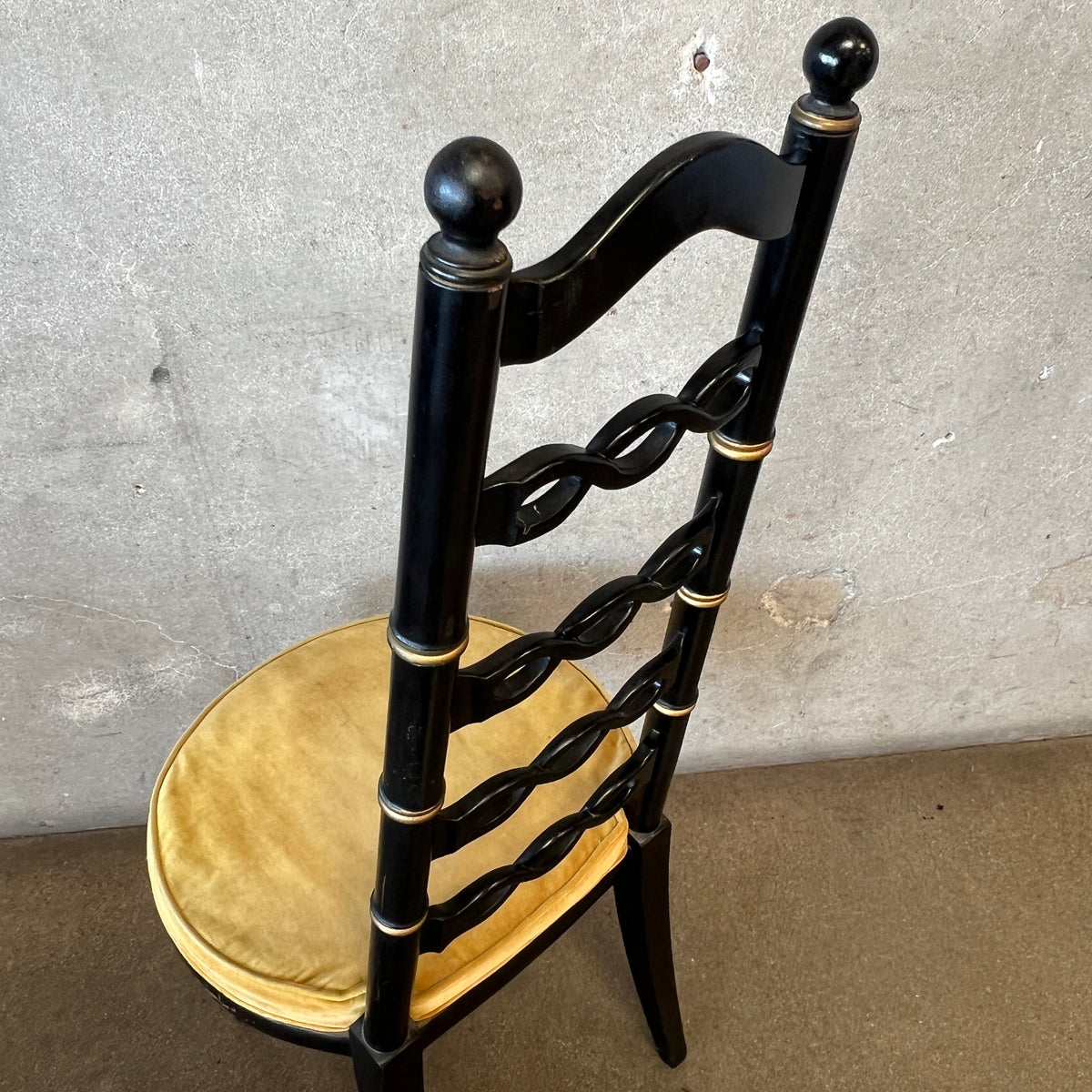Vintage Drexel Faux Bamboo Hollywood Regency High-Ladder Chair