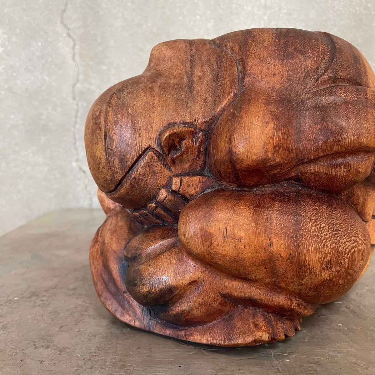 Vintage Hand Carved Weeping Buddha