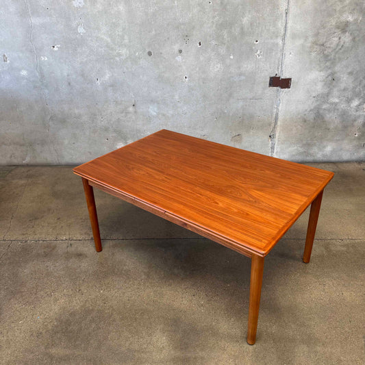 Danish Modern Teak Hidden Leaf Dining Table