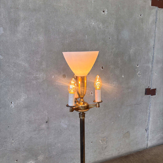 Vintage 1930's Brass 4 Light Floor Lamp