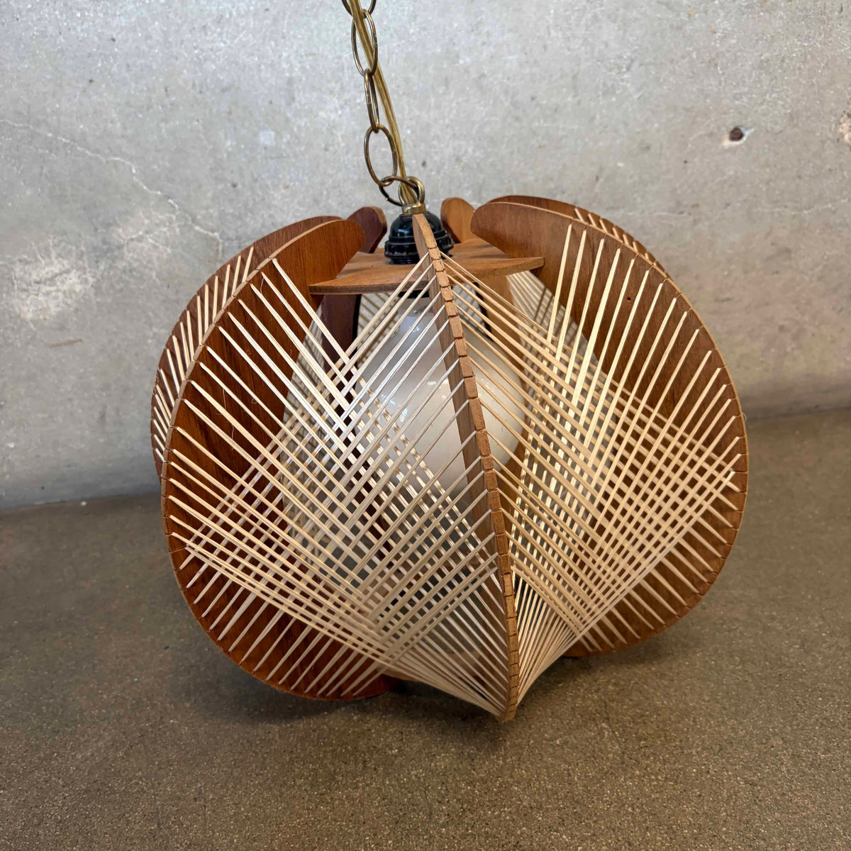 Vintage Danish Hanging Swag Lamp