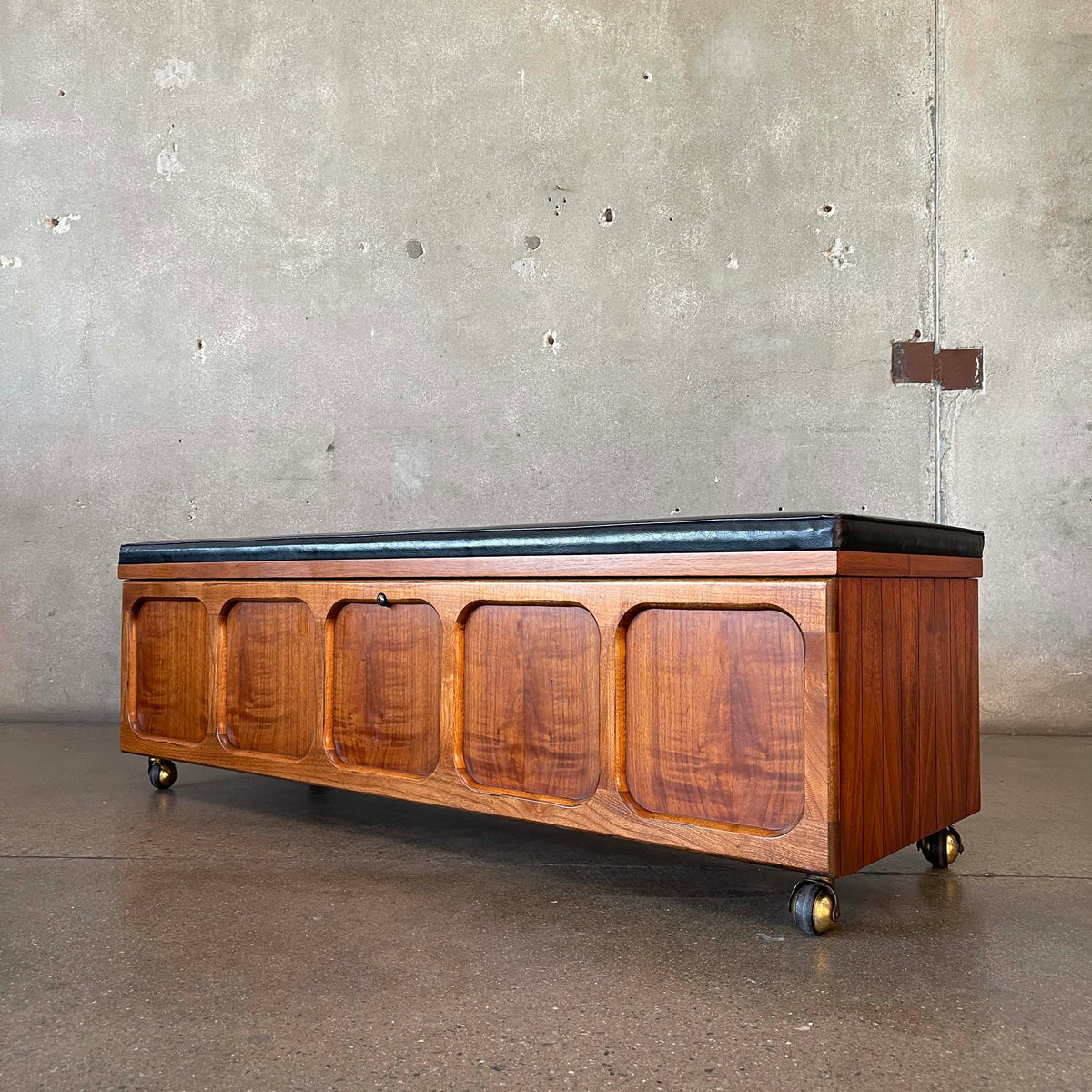 Mid Century Modern Lane Cedar Walnut Hope Chest-Bench