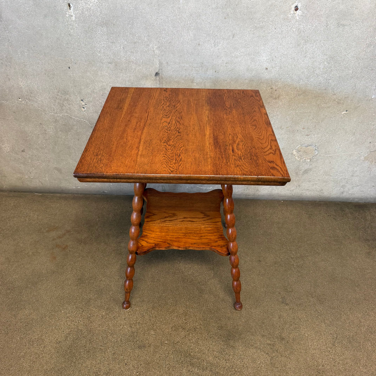 Victorian Era Oak Pedestal Side Table