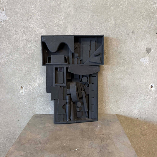Wood Assem Black Wall Hanging Signed Louise Petco X Dated 2012