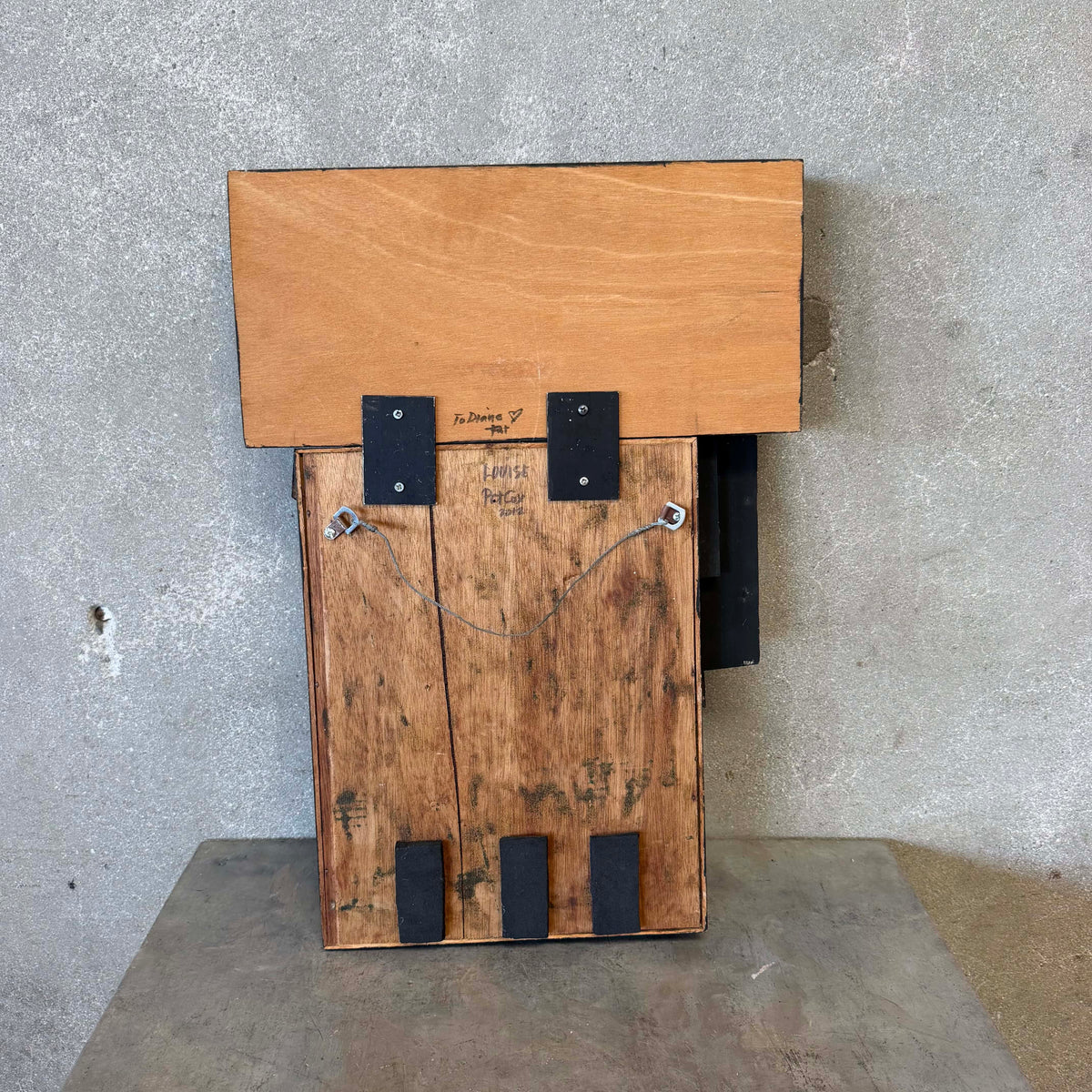 Wood Assem Black Wall Hanging Signed Louise Petco X Dated 2012