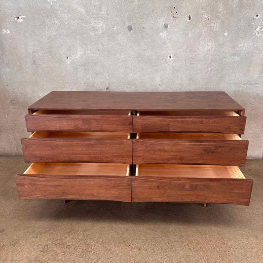 Dwell Wide Chest Solid Rubberwood With Walnut Finish