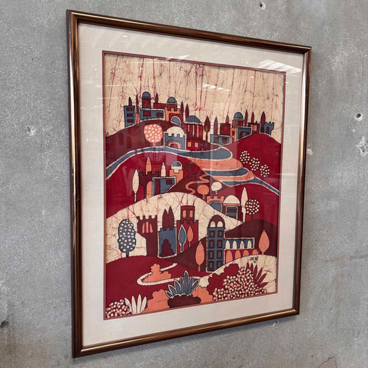 Vintage Batik Art By Amos Amit