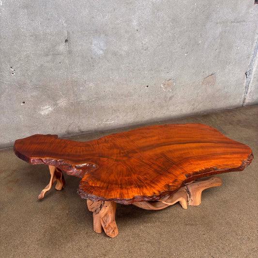 Vintage Live Edge Burl Cocktail Table