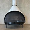 Vintage Mid Century Modern White Porcelain Enamel Preway Fireplace