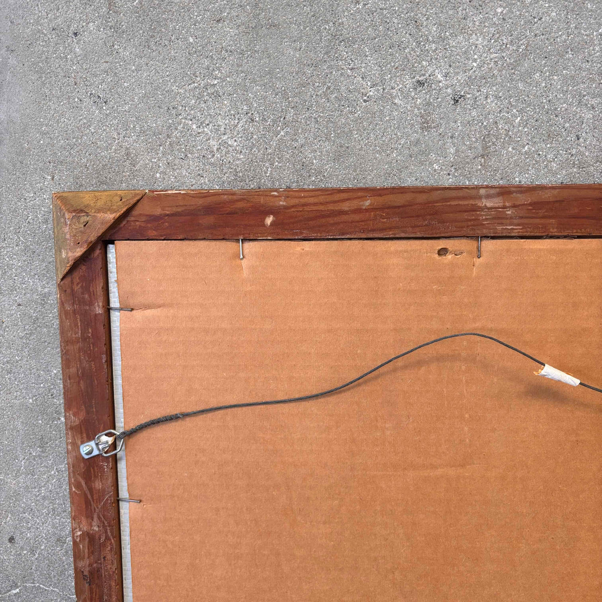 Vintage Rectangular Beveled Wall Mirror with Carved Gilded Wood Frame