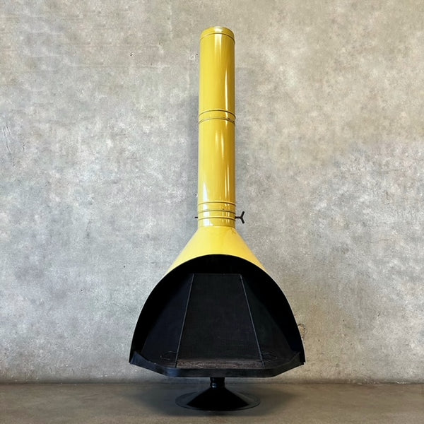 Vintage Mid Century Modern Lemon Grass Majestic "Firehood" Fireplace