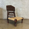 Traditional Indian Carved Pidha Folding Low Chair