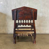 Traditional Indian Carved Pidha Folding Low Chair
