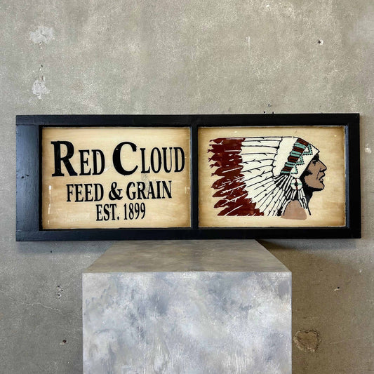 Vintage Reverse Hand-Painted Window