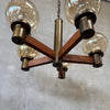 Mid Century Modern Five Light Smoked Glass Ball Chandelier