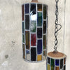 Mid Century Leaded Glass Swag Lamps