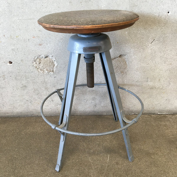 Original Industrial Adjustable Height Shop Stool By Hamilton Economy