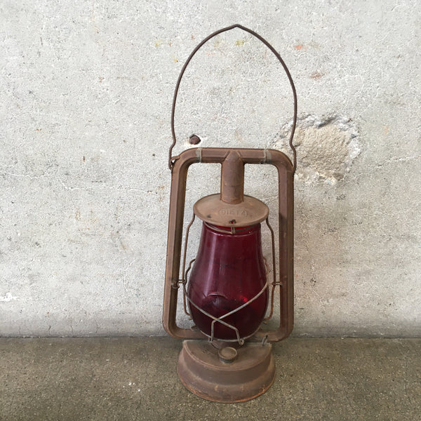 Vintage Dietz "City of LA" Red Globe Lantern Product Image