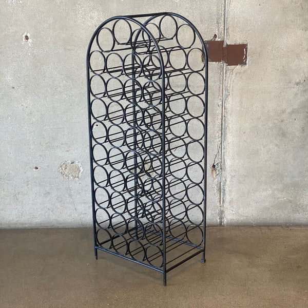 Mid Century Modern Arthur Umanoff 39 Bottle Wrought Iron Wine Rack