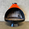 Vintage Mid Century Modern Orange Porcelain Enamel Finish Fireplace