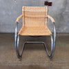 Early 1970's Miles Van Der Rohe Chrome & Rattan For Knoll MR20 Chair