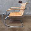 Early 1970's Miles Van Der Rohe Chrome & Rattan For Knoll MR20 Chair