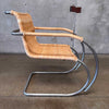 Early 1970's Miles Van Der Rohe Chrome & Rattan For Knoll MR20 Chair