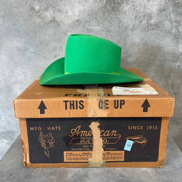 Vintage American Hat Co. Green Cowboy Hat (Size 6 3/4)