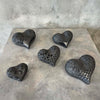 Vintage Black Clay Pottery Hand Made Heart Collection Product Image