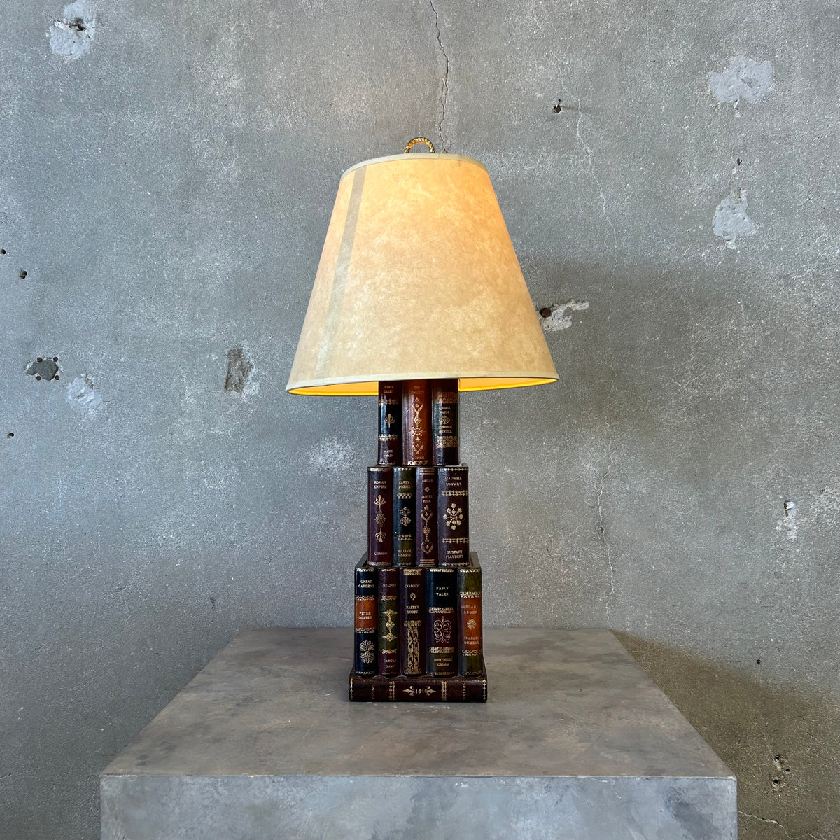 Vintage Maitland-Smith Faux Book Stack Table Lamp
