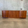 Mid Century Tambour Door Credenza with Bar Hutch