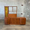 Mid Century Tambour Door Credenza with Bar Hutch