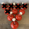Five Vintage MCM Terracotta Red Pendant Lamps by Lightolier
