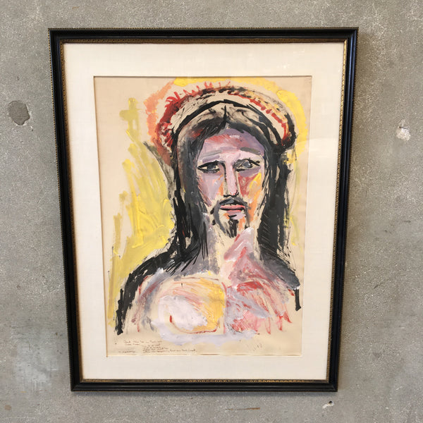 Modernist Art "Jesus"  in Gouache Style