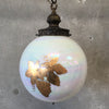 Vintage Hand Painted Iridescent Glass Light Fixture