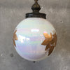 Vintage Hand Painted Iridescent Glass Light Fixture