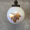 Vintage Hand Painted Iridescent Glass Light Fixture