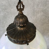 Vintage Hand Painted Iridescent Glass Light Fixture