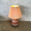 Mid Century Ceramic Petroglyph Motif Lamp