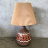 Mid Century Ceramic Petroglyph Motif Lamp