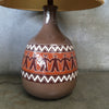 Mid Century Ceramic Petroglyph Motif Lamp
