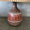 Mid Century Ceramic Petroglyph Motif Lamp