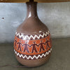 Mid Century Ceramic Petroglyph Motif Lamp