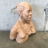 African Tribal Studio Pottery of a "Braided Woman" by C. Nelson
