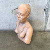 African Tribal Studio Pottery of a "Braided Woman" by C. Nelson