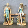 Pair of 1942 J.W Lidner Chalk Ware Figurines