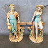 Pair of 1942 J.W Lidner Chalk Ware Figurines