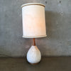 Mid Century Modern 1970s Volcanic Glaze Table Lamp with Original Shade
